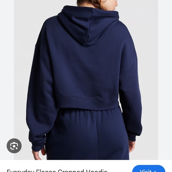 Victoria’s Secret PINK Everyday Fleece Cropped Hoodie NWT - Picture 4 of 4